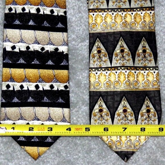Lot 4 Silk Designer Print Ties -Giorgio Moreschi, Pierre Balmain, Fraser Thomson - Picture 9 of 14